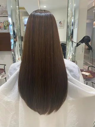 ロング コテ巻き風パーマ 藤澤　知彌のヘアスタイル