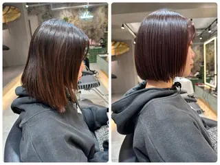 カラー 髪質改善✨縮毛矯正 ショートボブ/ともきのヘアスタイル
