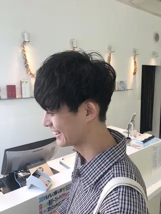 パーマ メンズ 本山　くせ毛のカット 尾島光季のヘアスタイル