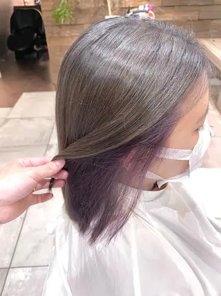 ミディアム カラー 川越 輝梨奈のヘアスタイル