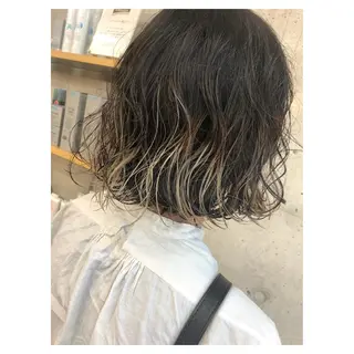 ミディアム カラー パーマ センスをお届けします 大谷将生INFPのヘアスタイル