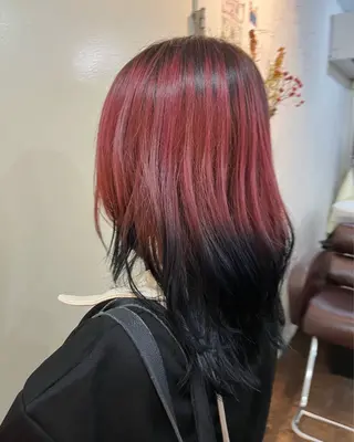 ミディアム カラー ショートウルフ💚 レイヤー/井上翔のヘアスタイル