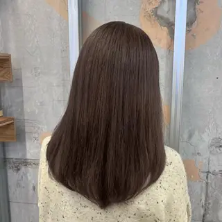 ミディアム カラー パーマ ブリーチなし/ ベージュ/akiraのヘアスタイル