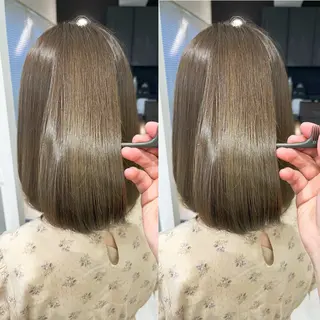 カラー 縮毛矯正/髪質改善 /レイヤー/韓国のヘアスタイル