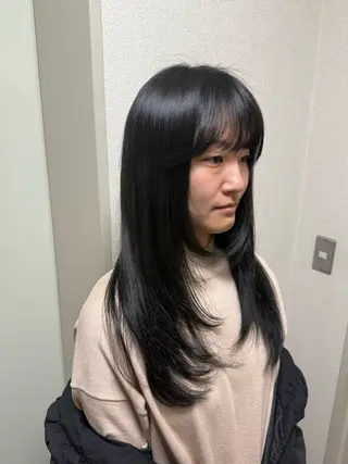 セミロング カラー/パ ーマ/松野和志のヘアスタイル