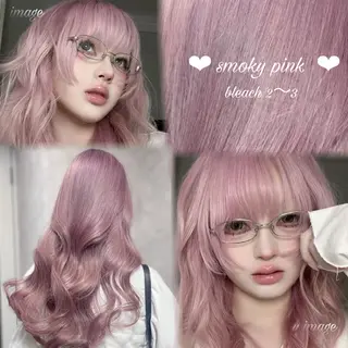 ロング カラー ヘアアレンジ メンズウルフ🐺♡ ブリーチ♡ヘアメ🎀のヘアスタイル