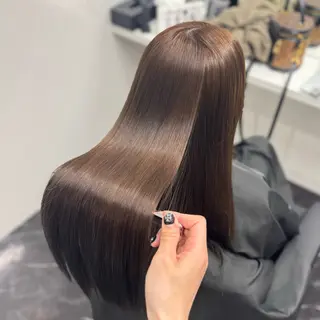 ロング パーマ ブリーチなしカラー I 髪質改善Ⅰたつやのヘアスタイル