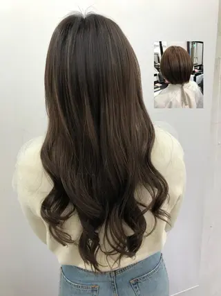 ロング カラー ヘアアレンジ 下妻 カラーエクステ難波のヘアスタイル