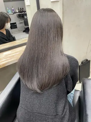ミディアム 新宿/韓国ヘア/ 髪質改善ストレートのヘアスタイル