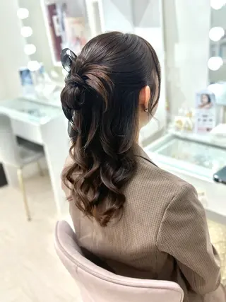セミロング ヘアアレンジ ヘアセットサロン /上坪愛美のヘアスタイル