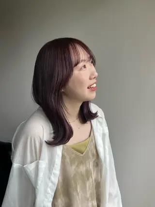 ミディアム era所属・azumi/ボブ/暖 色/オリーブ/縮毛のヘアスタイル