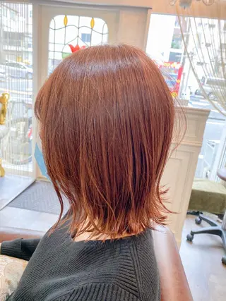 ミディアム カラー ⭐️ショート⭐️美髪 矯正⭐️水口陸のヘアスタイル