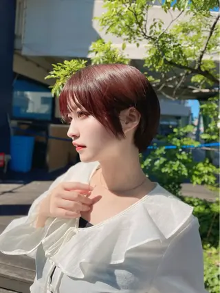 ショート カラー 【似合わせカット】 【美髪矯正】空のヘアスタイル