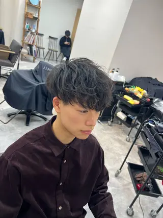 ショート パーマ メンズ DIECESHIBUYA.所属・メンズ似合わせ/ ビジネスヘア/比嘉のヘアスタイル