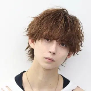 ミディアム カラー パーマ メンズ シースルーマッシュ/ メンズ/KYOHEIのヘアスタイル