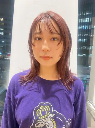 ミディアム カラー 増井 彩乃のヘアスタイル