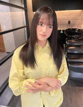 セミロング レイヤーカット/韓国 /艶髪/ダブルカラーのヘアスタイル