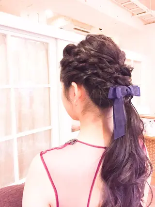 ロング ヘアアレンジ un所属・un 溝の口 伊豆本のマツエク・マツパデザイン