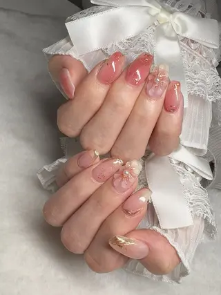 ネイル I-nailロング /ワンホン/キラキラのネイルデザイン