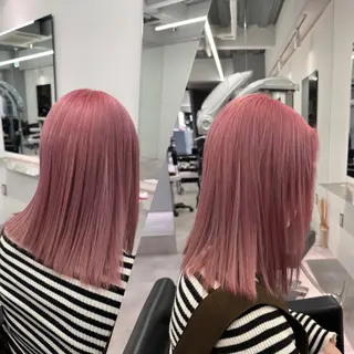 ショート カラー R/🤎 パーマ&ブリーチ🔥のヘアスタイル