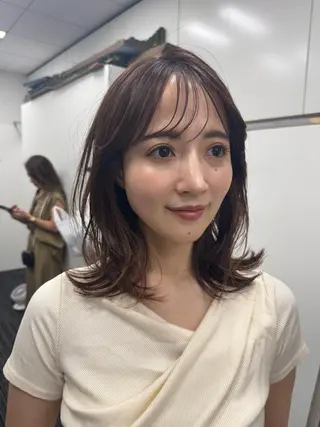 ミディアム カラー 艶カラー/似合わせ 💖Emmy💖のヘアスタイル