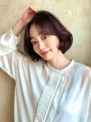 ミディアム カラー パーマ ヘアアレンジ Surpass所属・🌈小顔似合わせ SHIHO🌈のヘアスタイル