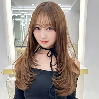 ロング 韓国顔まわり/前髪 /レイヤー/いつきのヘアスタイル