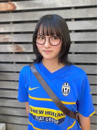 ミディアム カラー ウルフレイヤー エクステ/kokiのヘアスタイル