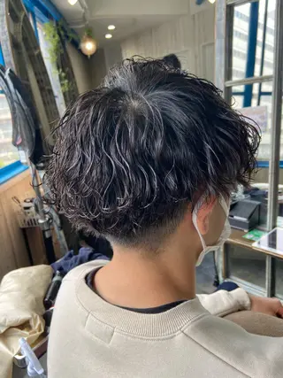 ショート メンズ カットパーマ✂️ 小坂田玲亜のヘアスタイル