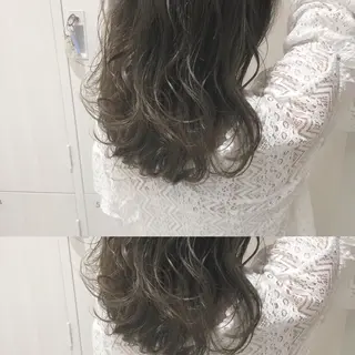 ミディアム カラー ショート/ボブ/ 白髪ぼかし/しんやのヘアスタイル