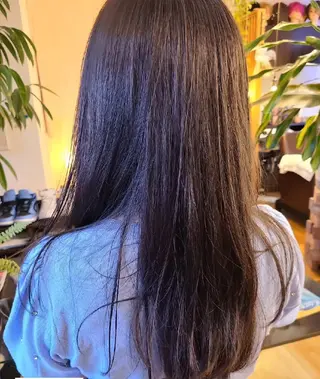 カラー ロング シ マのヘアスタイル