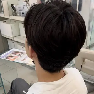 ショート パーマ メンズ 似合わせカット暖色 カラーhiyonaのヘアスタイル