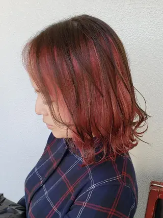 ミディアム カラー 神谷 涼のヘアスタイル