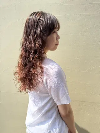 ロング パーマ 青とそら いしざかのヘアスタイル