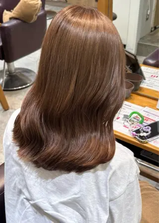 ミディアム カラー ハイトーン/ダブル カラー/あやかのヘアスタイル