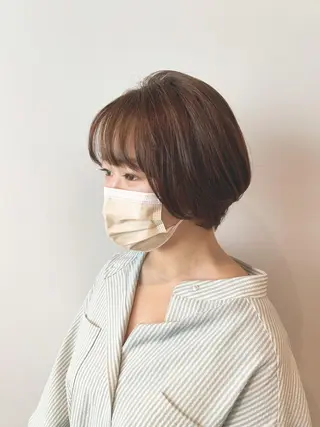 ミディアム カラー ヘアアレンジ GO TODAY SHAiRE SALON 梅田店所属・ベージュカラー/ボブ チャネリングカットのヘアスタイル