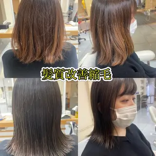 ミディアム カラー パーマ 髪質改善/縮毛矯正 /ブリーチ矯正/岡部のヘアスタイル