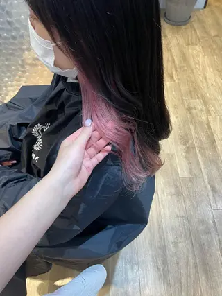 セミロング カラー パーマ ヘアアレンジ メンズ キッズ ネイル マツエク・マツパ アイブロウ Megu/ベージュ/ 透明感カラーのヘアスタイル