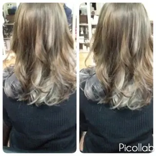 セミロング カラー 下妻 カラーエクステ難波のヘアスタイル