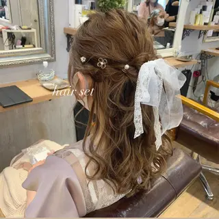 セミロング カラー ヘアアレンジ 代表🎀 ふわモテ愛 され髪🩷yumiのヘアスタイル