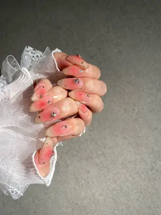 ネイル I-nailロング /ワンホン/キラキラのネイルデザイン