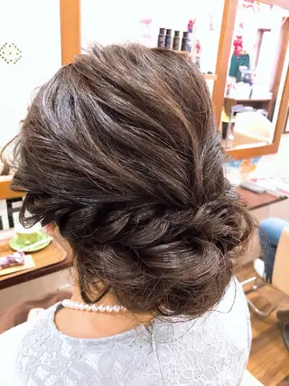セミロング ヘアアレンジ 國次 夕貴のヘアスタイル