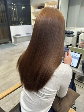 ロング パーマ ハイトーンカラー が絶対可愛い✨泰聖✨のヘアスタイル