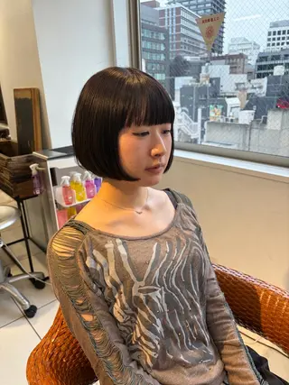 ショート DIFINOaoyama所属・🎧ayaka/ボブ /透明感カラー🩵のヘアスタイル