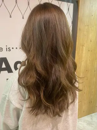 ロング カラー 40代以上限定 縮毛矯正モデル募集のヘアスタイル