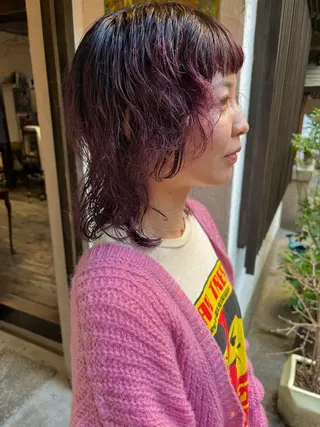 ミディアム パーマ 大石 朱純のヘアスタイル