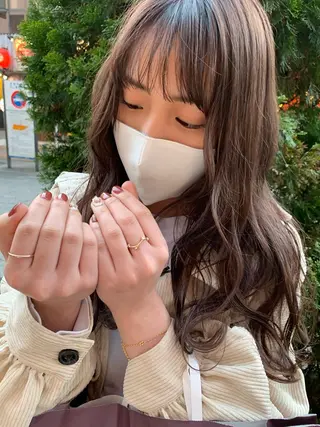 セミロング カラー 平野 優奈のヘアスタイル