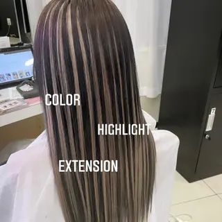 ロング カラー エクステ🩵ブリーチ 韓国ヘア🩵KAEのヘアスタイル