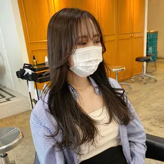 ロング カラー salowin渋谷kitaya park前所属・RIKA韓国ヘア/く びれヘア/上品カラーのヘアスタイル
