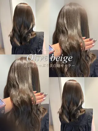 ロング カラー 髪質改善カラー ベージュ🤎YUMEのヘアスタイル